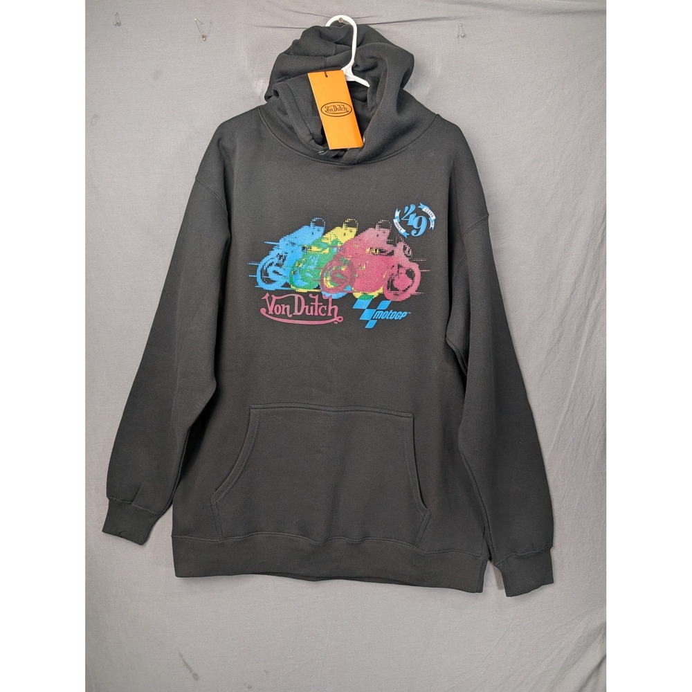 Von Dutch Moto GP Graphic Hoodie Black XX-Large Pullover Motorcycle Racing